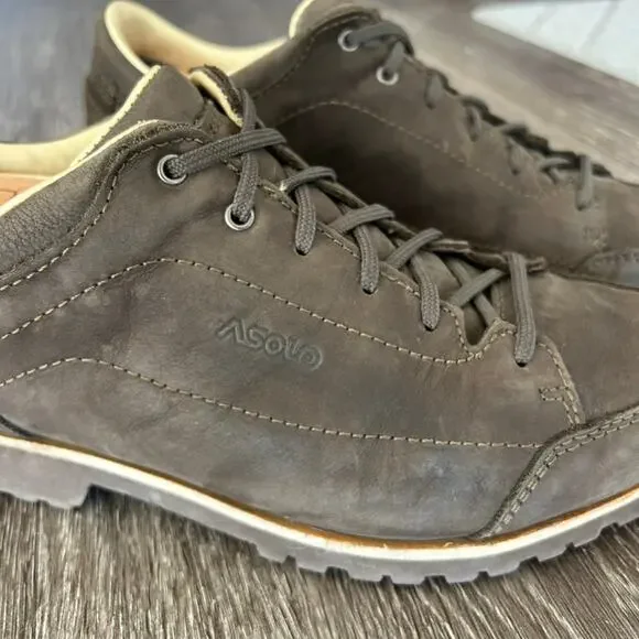 Asolo Town GV Nubuck Gore-Tex Low Hiking Shoe Vibram Sole Brown Approach Outdoor